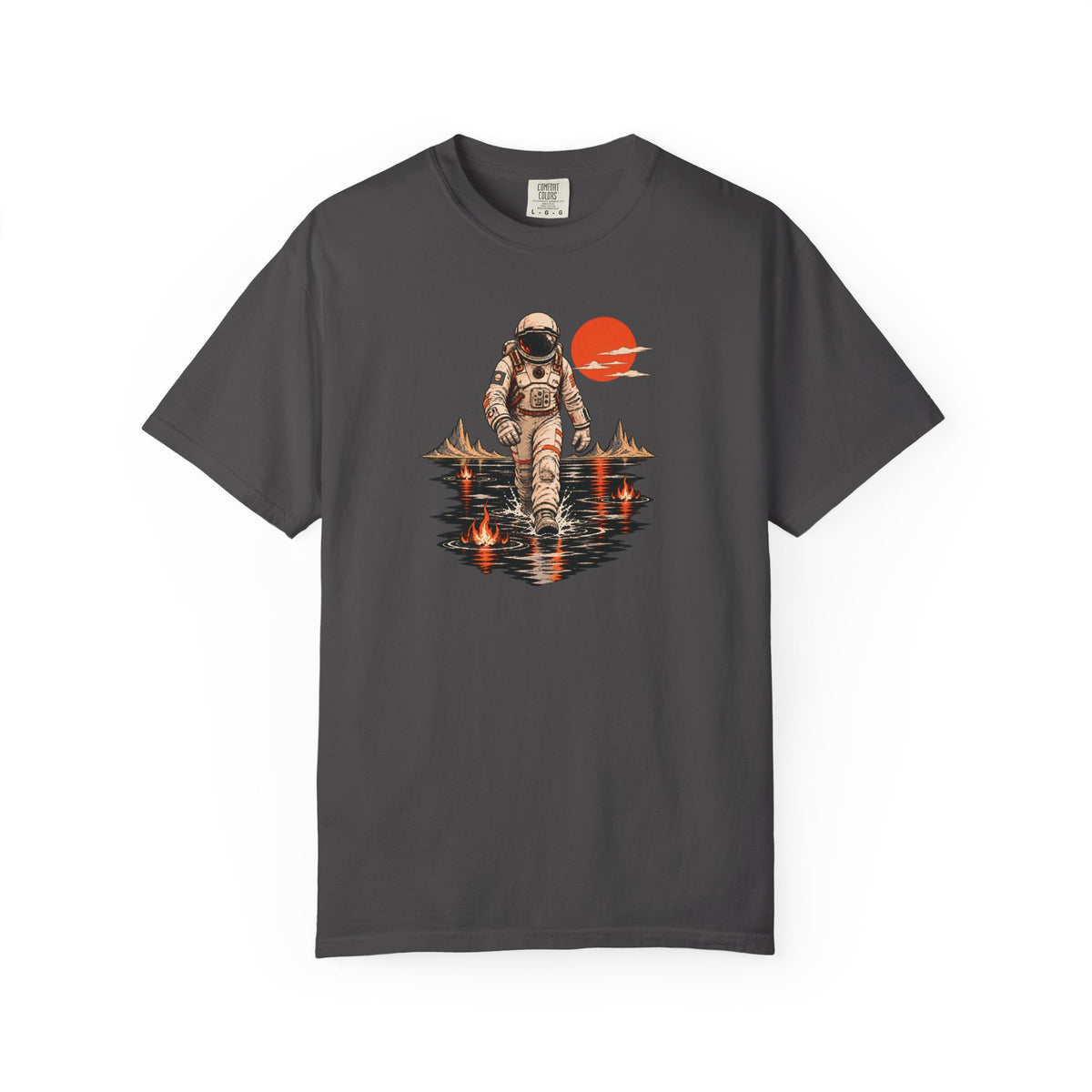Astronaut Reflection T-Shirt — Vintage Spacewalk Sunset Graphic Tee