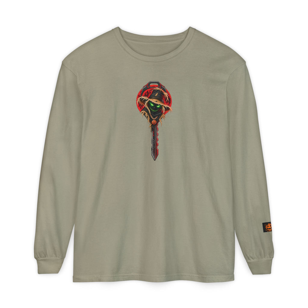 Unisex Garment-dyed Long Sleeve Halloween Biker-Wear T-Shirt