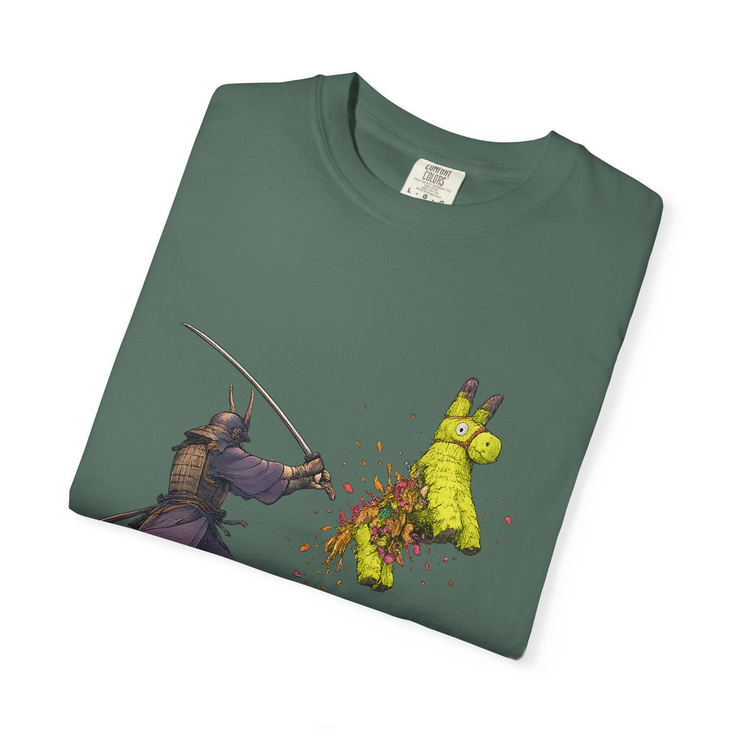 Samurai Piñata T-Shirt — Funny Sword Striking Piñata Tee