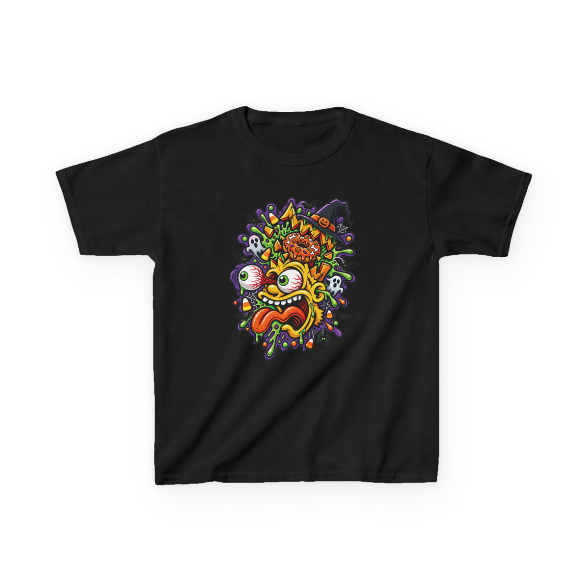 Kids T-Shirt — Colorful Cartoon Monster Face Graphic