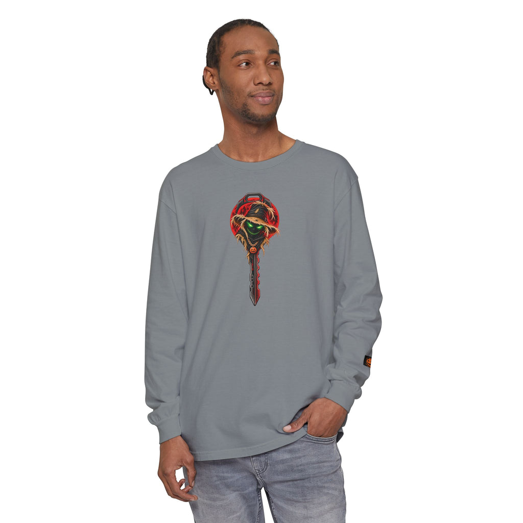 Unisex Garment-dyed Long Sleeve Halloween Biker-Wear T-Shirt