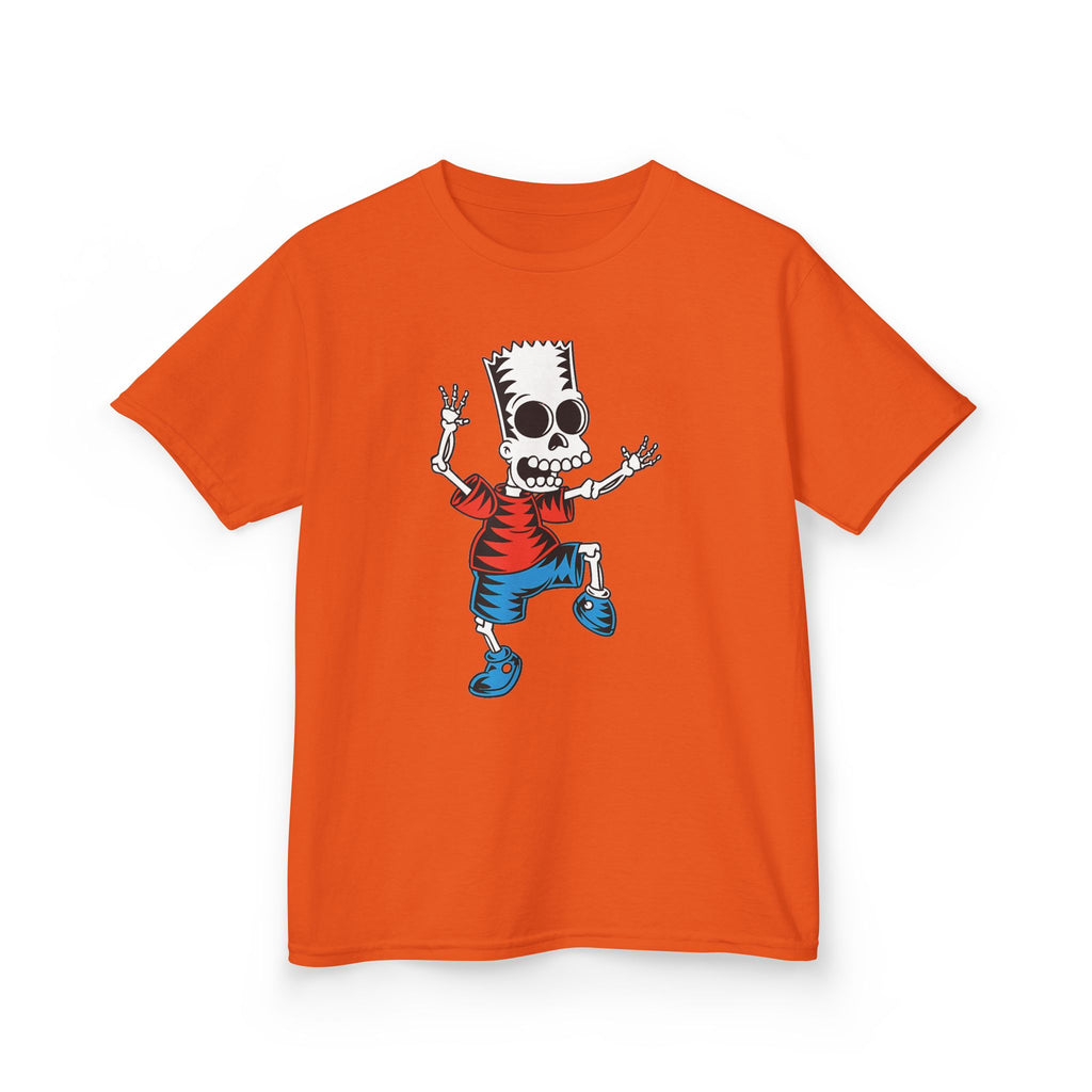 Kids T-Shirt — Cartoon Skeleton Boy Graphic (Skull Bart Style)