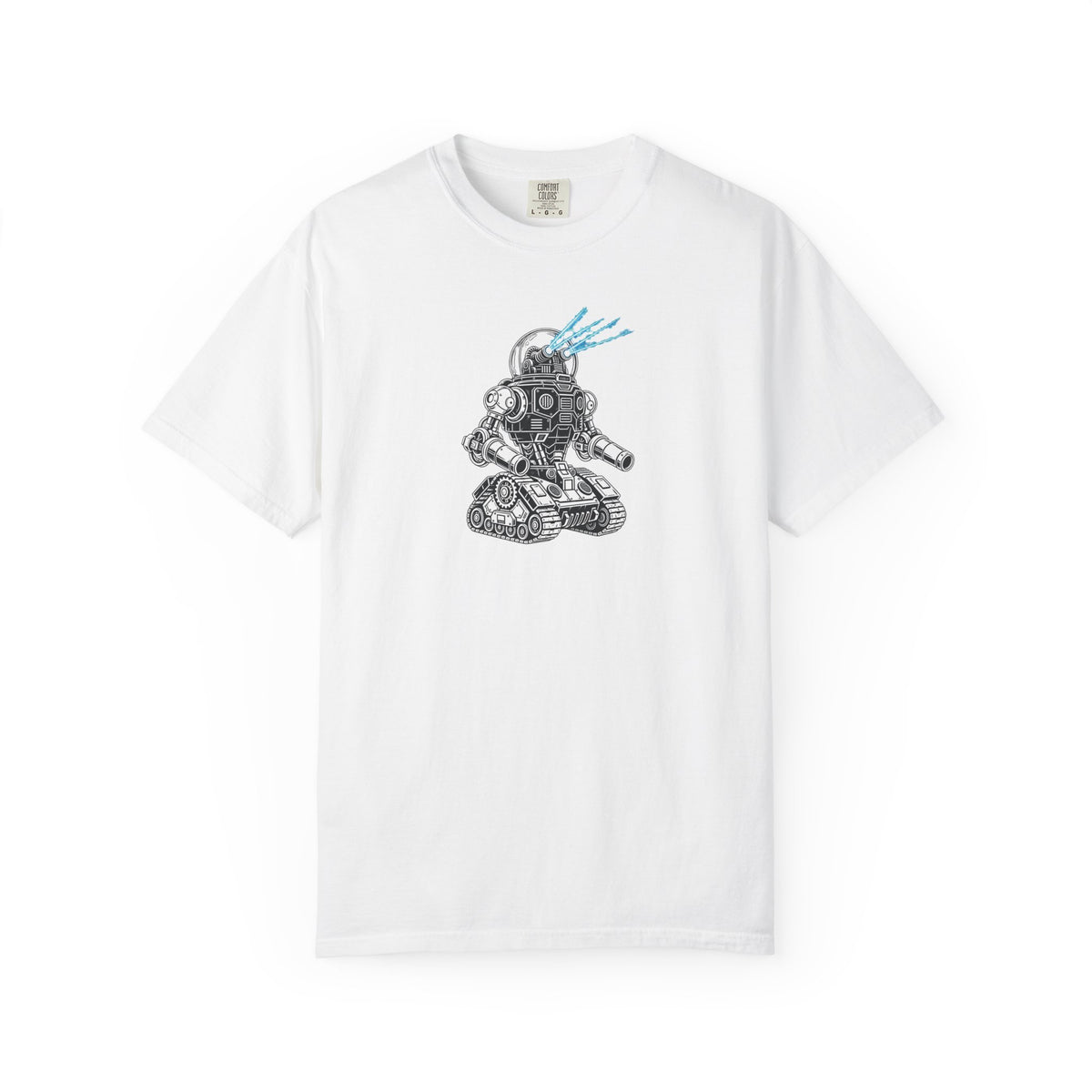 Robot Tank Graphic Tee — Retro Mech Illustration T-Shirt