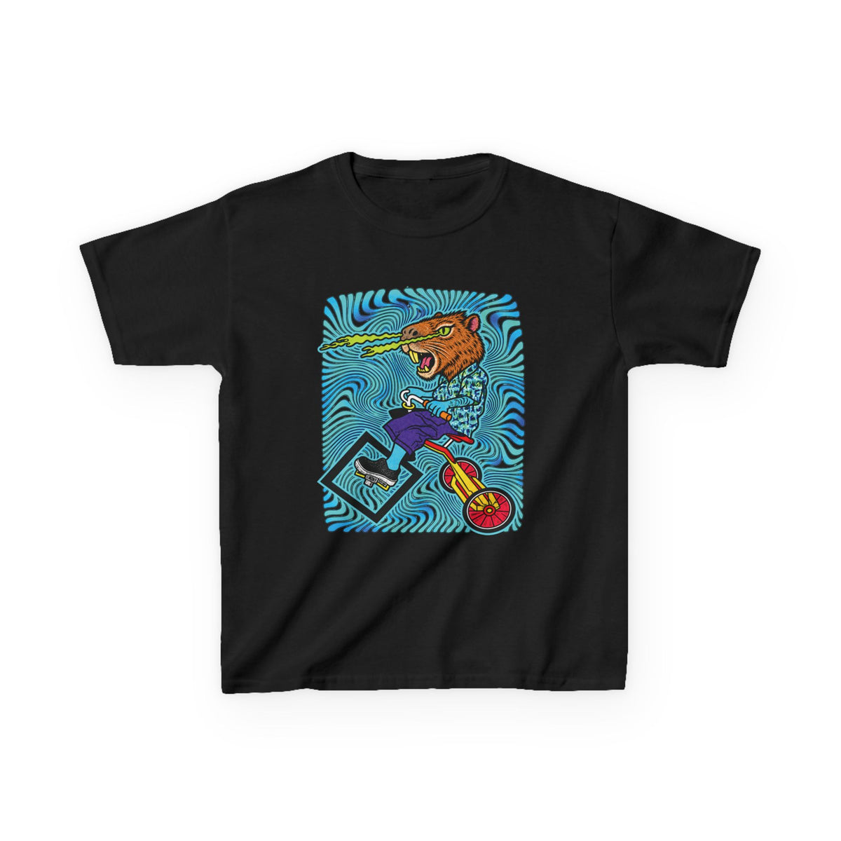 Kids Scooter Capybara T‑Shirt — Colorful Skateboard Art Tee for Active Kids