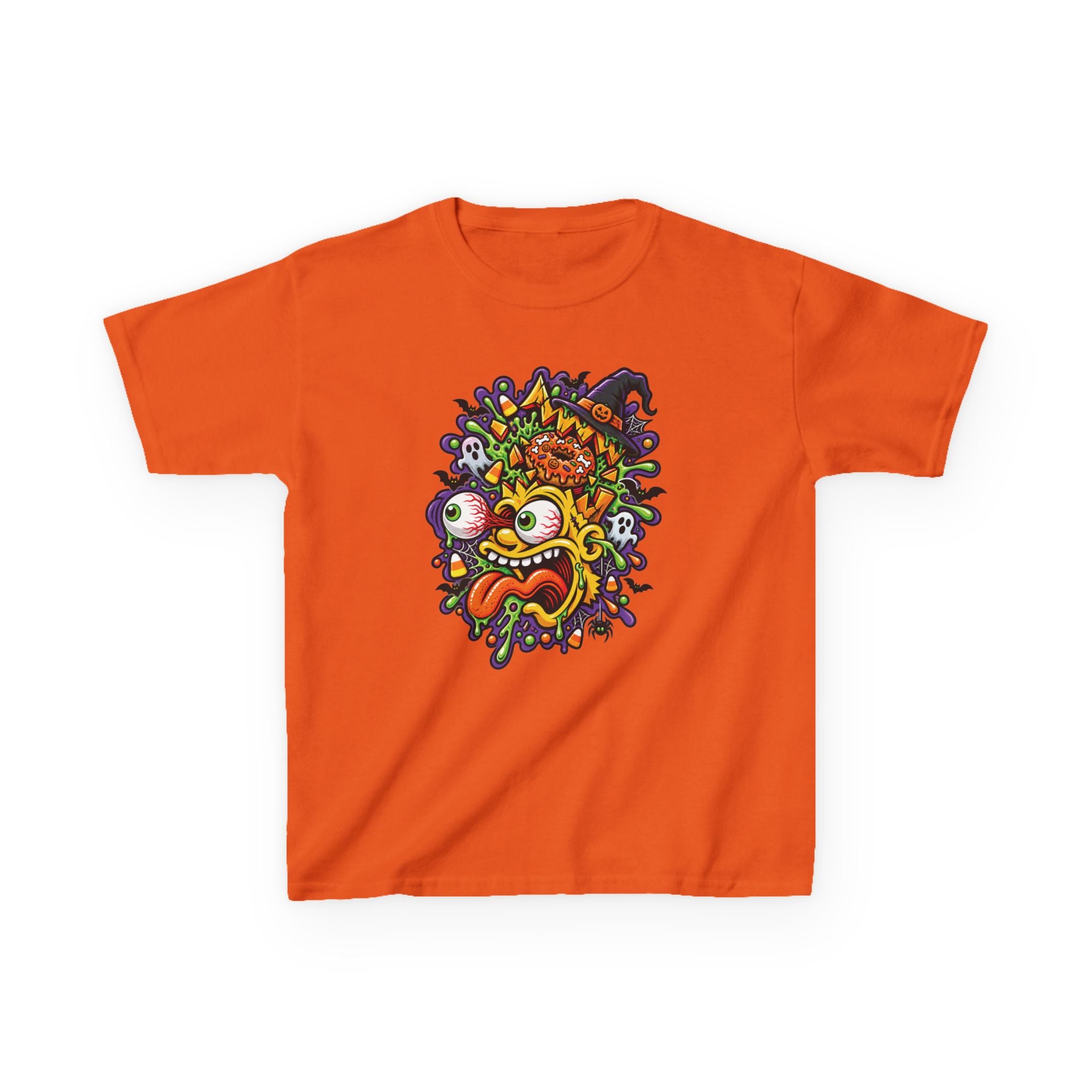 Kids T-Shirt — Colorful Cartoon Monster Face Graphic