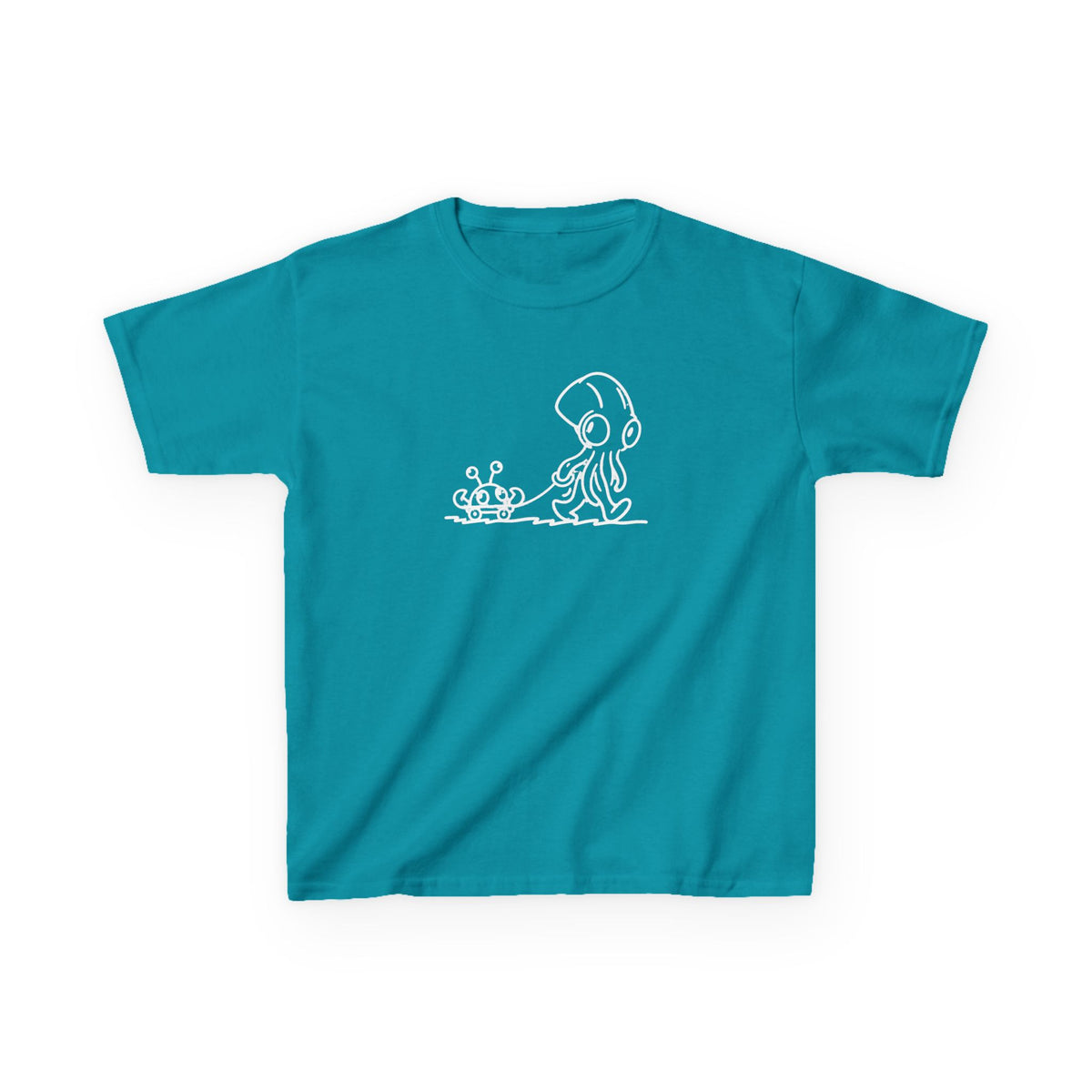 Kids T-Shirt — Cute Octopus & Crab Line Art Tee (Children's Ocean Animal Shirt)